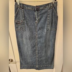 NWT - Venezia Stretch Denim Maxi Skirt - Size 14
